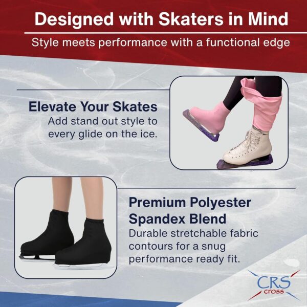 81TRZvw1X7L._AC_SL1500_.jpg CRS Cross Capas de bota para patins Lycra Skate. Proteja e esteja pronto para o desempenho para patinação artística, patinação no gelo, patins.