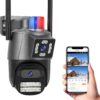 Câmera de Segurança, Wifi 1080p 360° Full Hd Ip Prova D'áGua Infravermelho Ao Ar Livre Hd VisãO Noturna Pode DiáLogo HC0T257