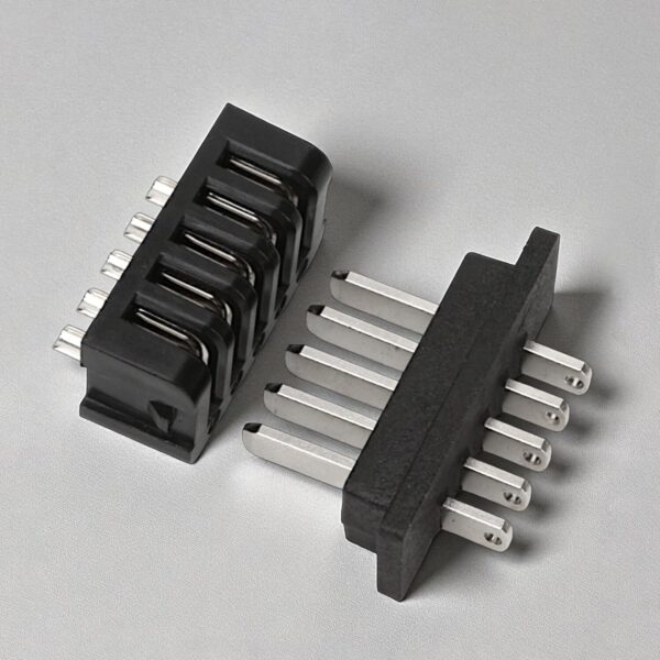 81VWhjLKvKL._AC_SL1500_.jpg Conector de descarga de energia de bateria de bicicleta elétrica – compatível com o par de conectores Hailong de 5 pinos macho e fêmea para bateria Ebikes, peças de ciclismo, preto e prata