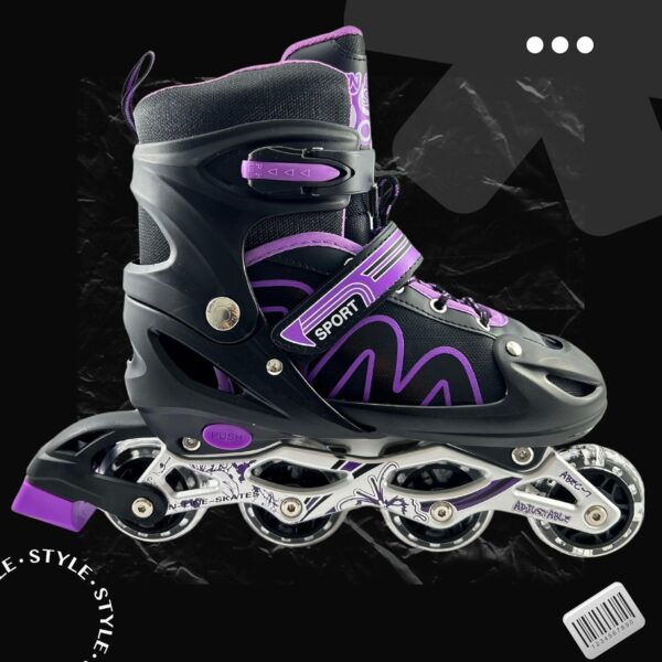 81YEdZwsBpL._AC_SL1500_.jpg Patins Roller Inline 4 Rodas Skates Ajustavél com Rodas Iluminadas Jovens e Adultos, Para iniciantes, Adequado para uso Interno e Externo Roller Quad