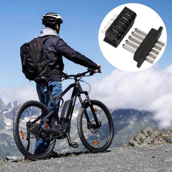 81Z7rMbpWkL._AC_SL1500_.jpg Conector de descarga de energia de bateria de bicicleta elétrica – compatível com o par de conectores Hailong de 5 pinos macho e fêmea para bateria Ebikes, peças de ciclismo, preto e prata