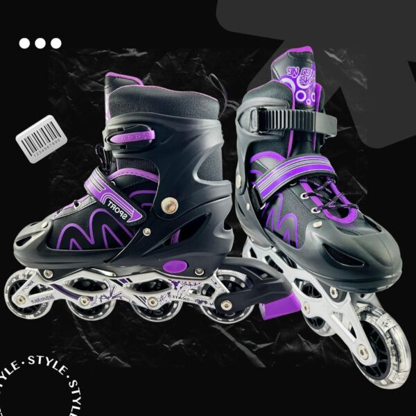 81cwF3v19aL._AC_SL1500_.jpg Patins Roller Inline 4 Rodas Skates Ajustavél com Rodas Iluminadas Jovens e Adultos, Para iniciantes, Adequado para uso Interno e Externo Roller Quad