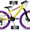 81gr35aK0mL._AC_SL1500_.jpg Colli Bike, Bicicleta Grau, Aro 26, Freios a Disco, 21 V, Alavanca Rapid Fire 3/7V, Pedivela Triplo Aço, Selim Colli C/Carrinho, Pedal Free Sport 9/16 Colorido, Pneus Coloridos, Guidão Downhill