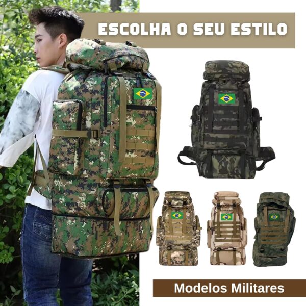 81ht7K0jIzL._AC_SL1500_.jpg Mochila Tática Militar 80L Impermeável Resistente, Cargueira Camping, Pesca, Trilha, Trekking – J’PRIB Masculina e Feminina Unisex