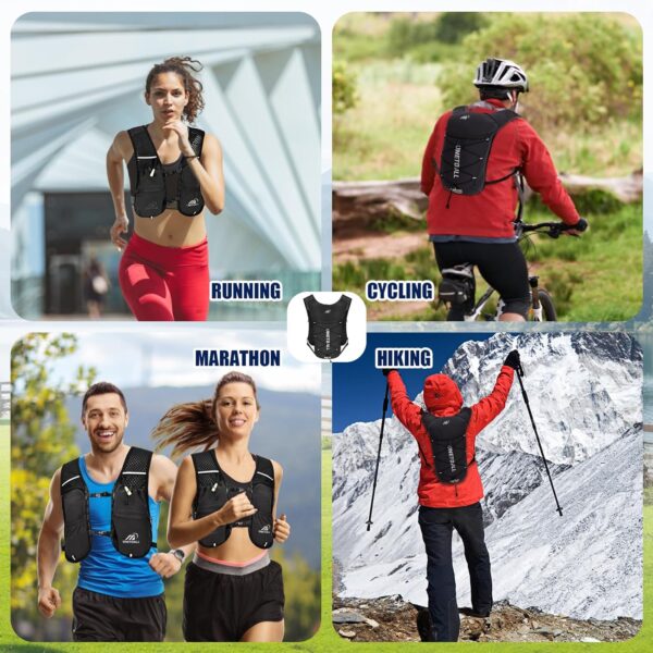 Colete de corrida para mulheres e homens, mochila leve de hidratação de 150 g com bexiga de água à prova de vazamento de 2L, pacote com 6 L para trilha, maratona, caminhada, ciclismo, corrida