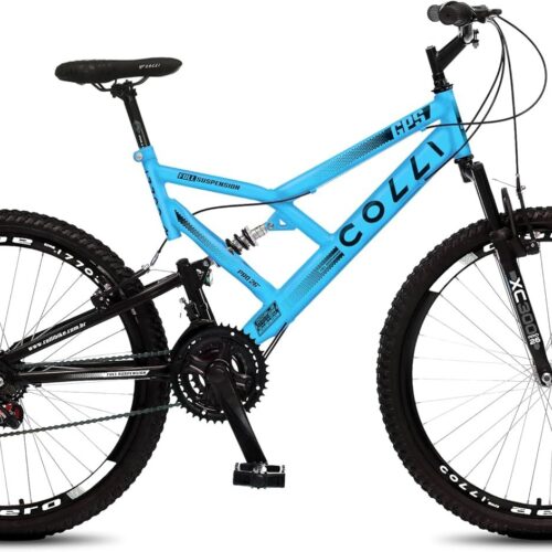 Colli Bike, Bicicleta GPS 148 Dupla Suspensão e Freios V-Brake, Aro 26 Aero, 36 Raias, 21 Marchas
