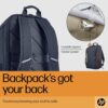 Mochila HP Travel - para Notebook de até 15,6 Polegadas, Multi-compartimentos, Expansível até 21L, com Alças Acolchoadas, Exterior Feito de Materiais Reciclados, Cinza (6B8U6AA)