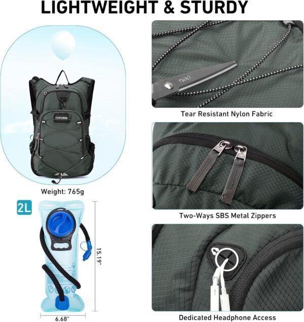 Mochila De Hidratação 20L Com Reservatório Água 2L, Grande Para Caminhadas, Ideal Homens E Mulheres, Isolamento Leve Ciclismo, Corrida, Esqui, Trekking Camping