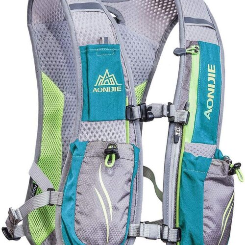 81nvdmlI7xL._AC_SL1500_.jpg Mochila de hidratação para corrida para mulheres e homens Mochila leve para corrida em trilha 5,5L Verde menta