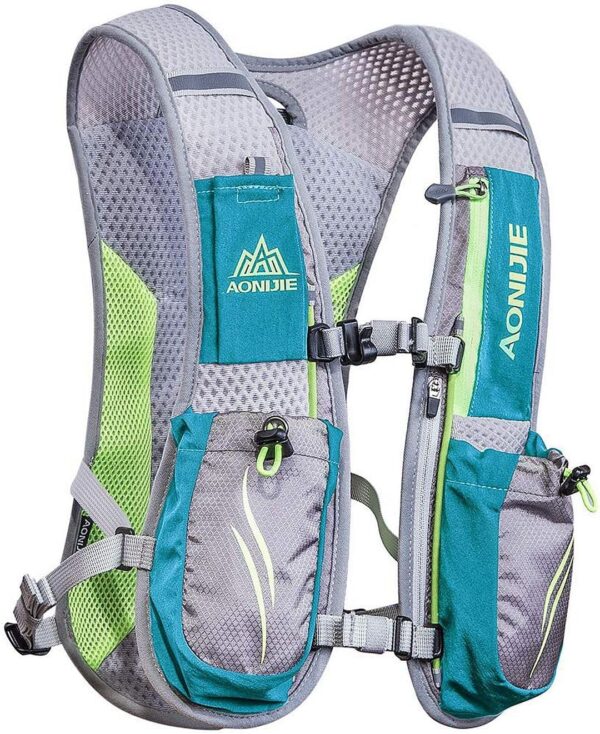 Mochila de hidratação para corrida para mulheres e homens Mochila leve para corrida em trilha 5,5L Verde menta