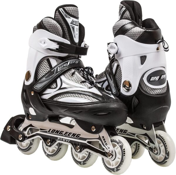 81psUQWKgVL._AC_SL1500_.jpg Patins In-line (em Linha) Semi Profissional Long Feng Ajustável Roller Abec 7