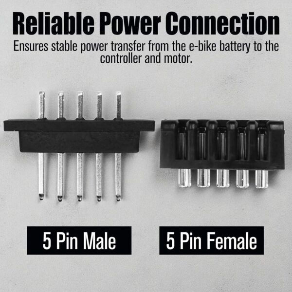81qa0D-iZiL._AC_SL1500_.jpg Conector de descarga de energia de bateria de bicicleta elétrica – compatível com o par de conectores Hailong de 5 pinos macho e fêmea para bateria Ebikes, peças de ciclismo, preto e prata
