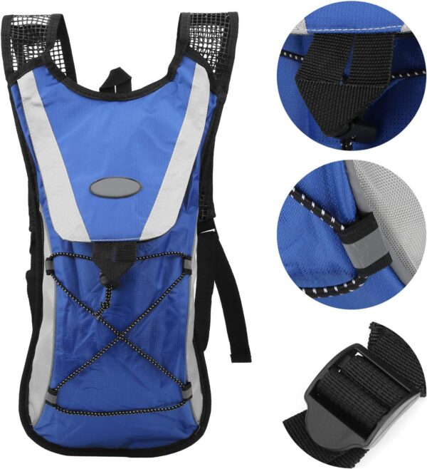 81tFa9orxwL._AC_SL1500_.jpg Mochila para Ciclismo, Mochila para Bicicleta Mochila para Corrida Com Design de Grade Tecido Não Tecido Azul 2L + Bolsa de Hidratação Esportiva Portátil de Poliéster para