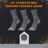 Kit 3 Pares Meias Selene Trilha Caminhada Atoalhada Trekking Coolmax Bota Coturno Adulto
