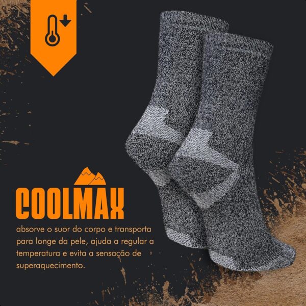 Kit 3 Pares Meias Selene Trilha Caminhada Atoalhada Trekking Coolmax Bota Coturno Adulto