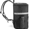 917qO68JnvL._AC_SL1500_.jpg Homevative Mochila térmica para entrega de alimentos com suporte de copo, bolso e janela de recibos, bolsa térmica reutilizável para entrega de alimentos e bebidas, Preto, L, Contemporâneo