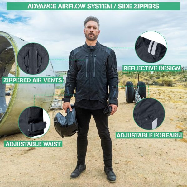 91XNGR3c7pL._AC_SL1500_.jpg Jaqueta masculina Nomad para motociclista, jaqueta de motociclista Ironborn, jaqueta masculina Cruiser Sportsbike Enduro com proteção de armadura