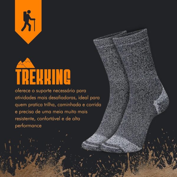 Kit 3 Pares Meias Selene Trilha Caminhada Atoalhada Trekking Coolmax Bota Coturno Adulto