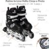 Patins In Line Cinza e Preto Pequeno Vollo Sports