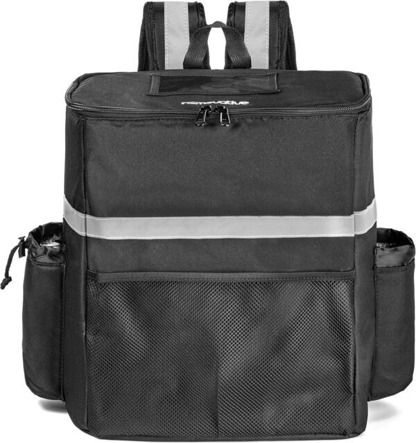 A1jPv37wp4L._AC_SL1500_.jpg Homevative Mochila térmica para entrega de alimentos com suporte de copo, bolso e janela de recibos, bolsa térmica reutilizável para entrega de alimentos e bebidas, Preto, L, Contemporâneo